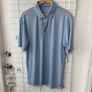T.J.Maxx Light Blue Geometric Polo Shirt